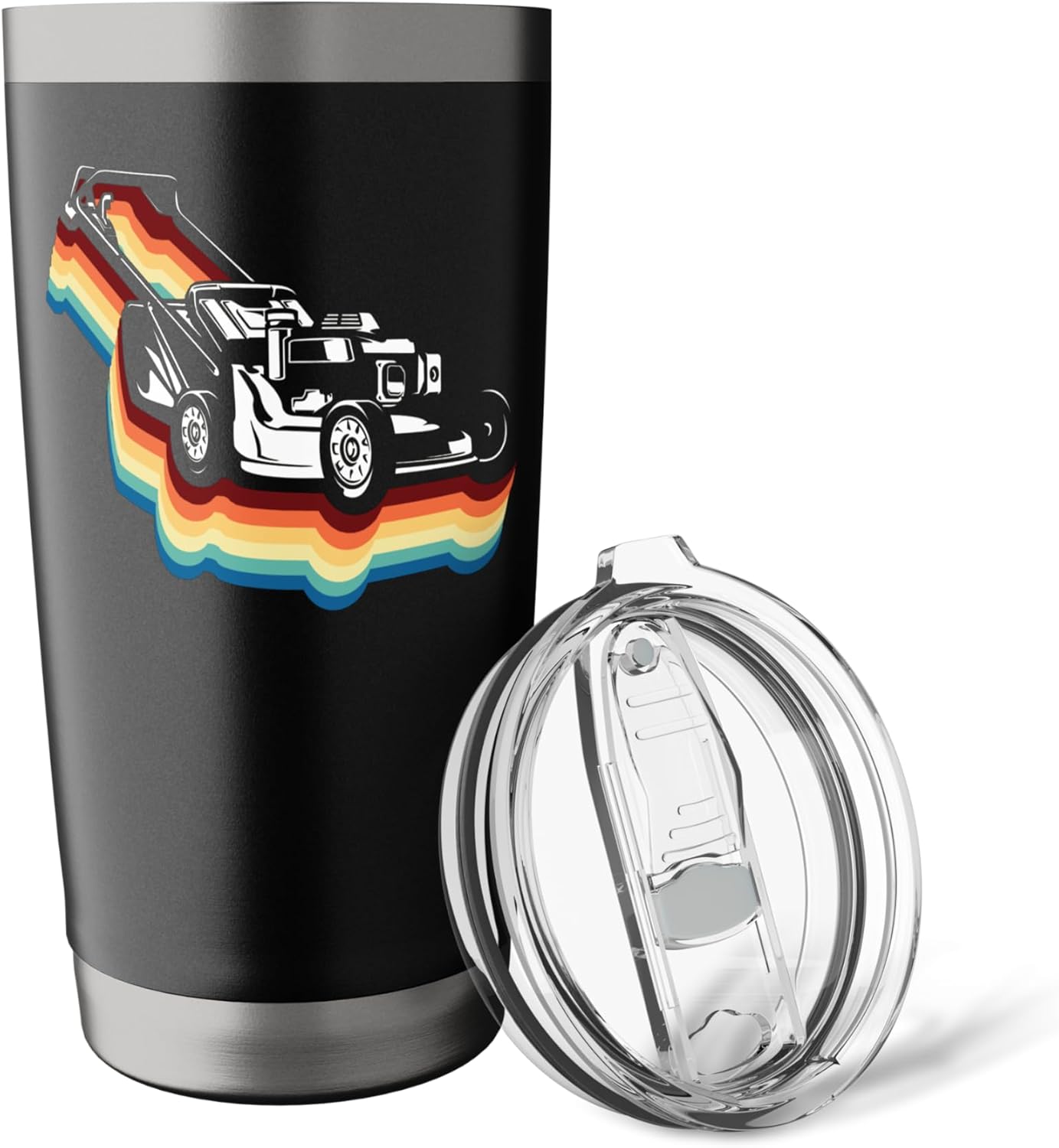 Lawn Mower Mowing Dad Father Landscaper Retro 80S 90S Stainless Steel Insulated Tumbler