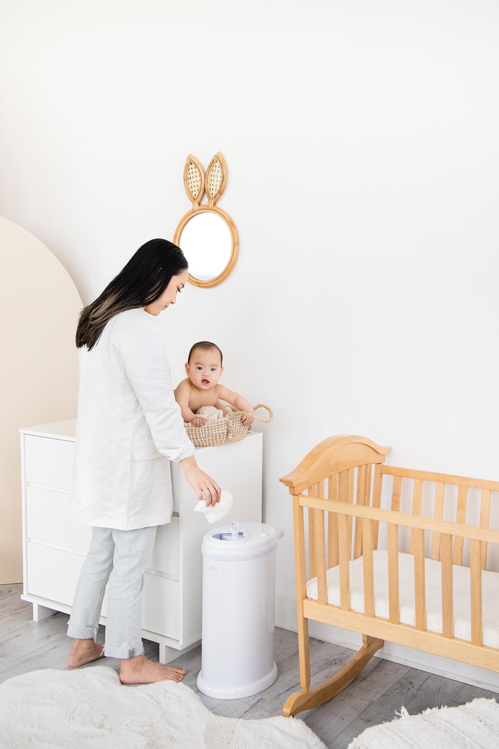 Ubbi Steel Diaper Pail, Odor Locking, No Special Bag Required, Award-W