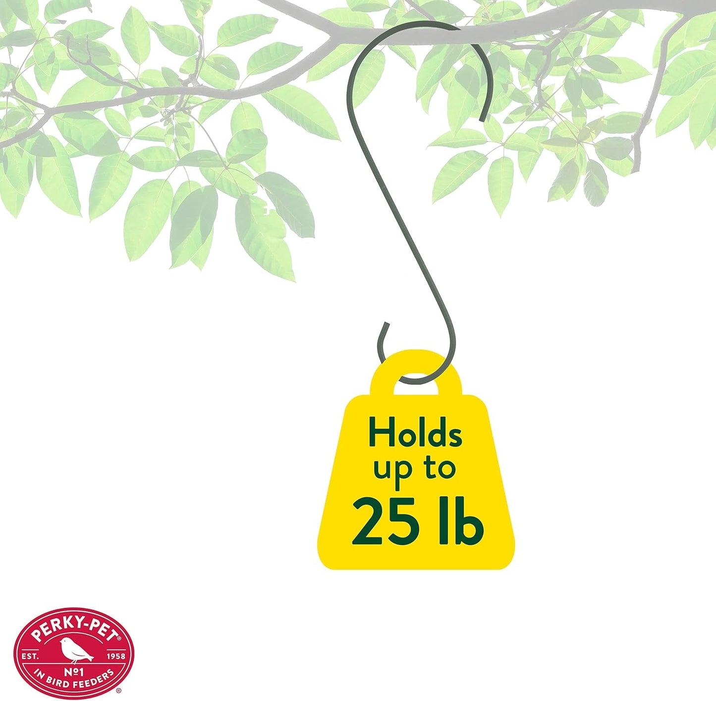 Perky-Pet 12-Inch Metal Hanging Hook for Bird Feeders, Hanging Baskets, and Outdoor Garden Decor - 67A - Rust Resistant Finsih - 35 lb Weight Limit - Hook for Bird Feeders Outdoors