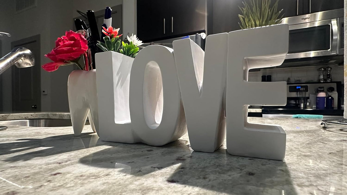 Love Vase, Word Vase, Flower Pot, Artificial and Real Plant Holder, Small Planter, TLA, They Love Abe, Eco-Friendly, Custom Vase, Plant Decor