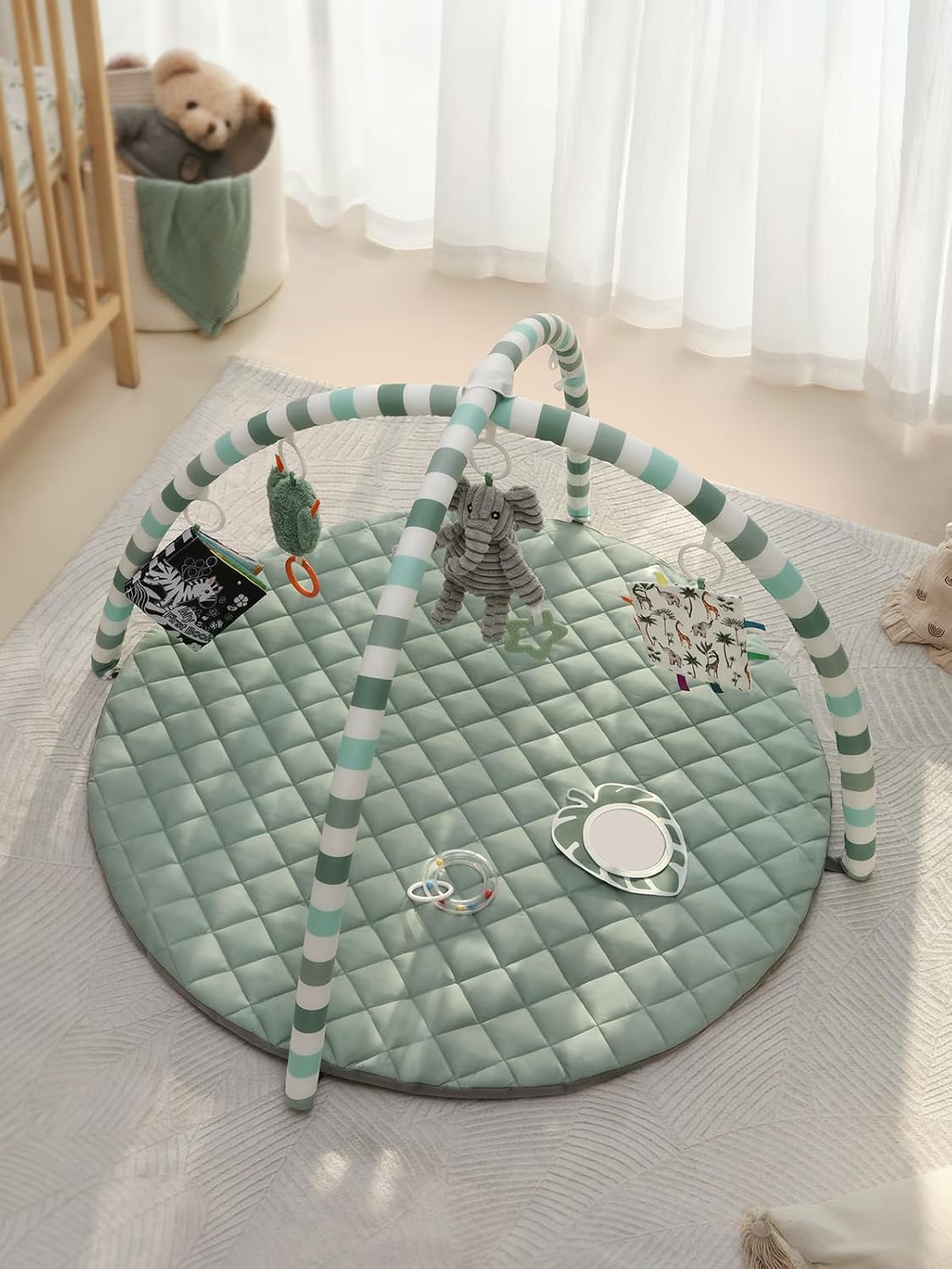 Blissful Diary Baby Play Gym Mat, Play Mat Activity Mat with 6 Detacha