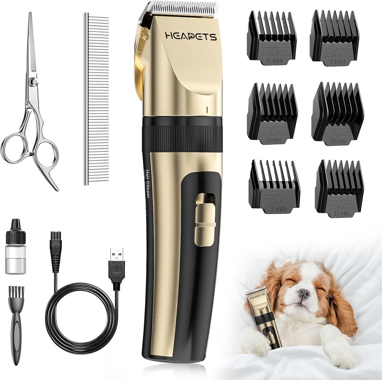 Dog Grooming Clippers, Low Noise, Electric Quiet, Adjustable Clipper C