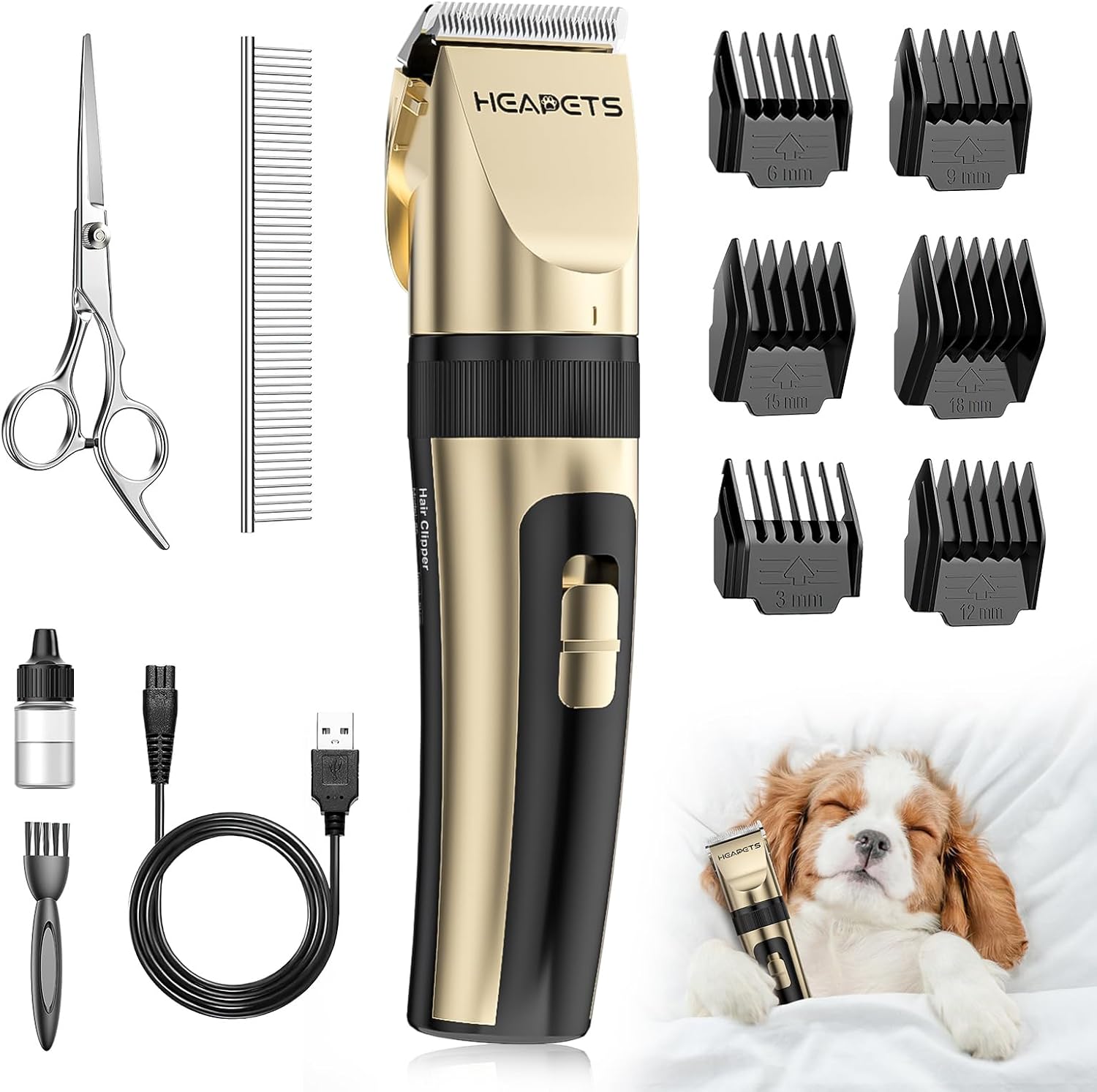 Dog Grooming Clippers, Low Noise, Electric Quiet, Adjustable Clipper C