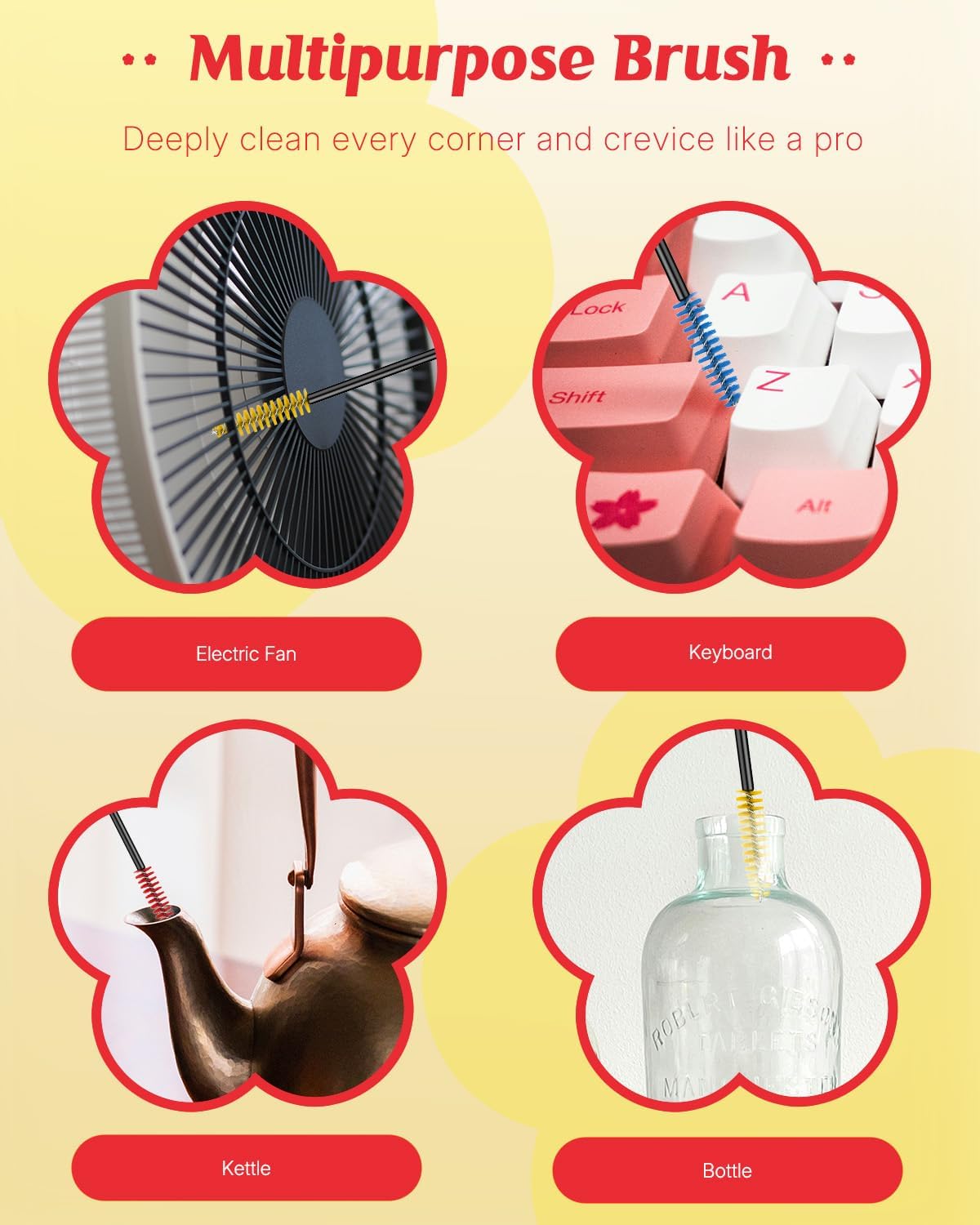 Pawfly 18 Pcs Hummingbird Feeder Cleaning Brushes, Mini Nylon Hummingbird Feeder Brushes for Cleaning, Tiny Brushes for Cleaning Small Parts, Small Cleaner Brushes, Hummingbird Feeder Parts, 3 Colors