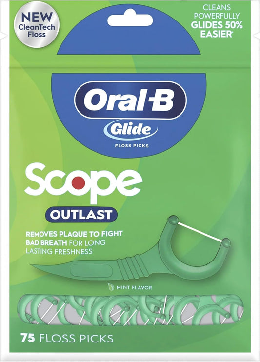 Oral-B Glide Complete Floss Picks, Dental Floss Picks, Scope Outlast, 