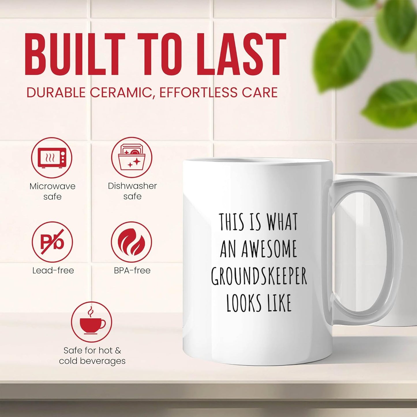 Awesome Groundskeeper Mug - Landscape Technician Coffee Cup - Outdoor Worker Funny Gift From - Lawn Care Tea Mugs - Property Maintenance Cups - 11 Oz Ceramic Gifts For Gardeners, Birthday, Him, Her