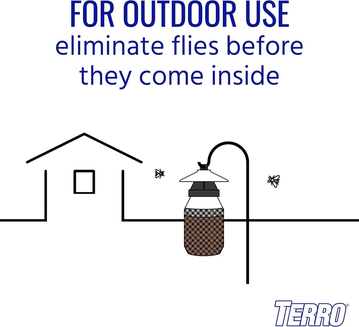 TERRO T380 Outdoor Reusable Fly Magnet Fly Trap - Poison Free Trap with Bait