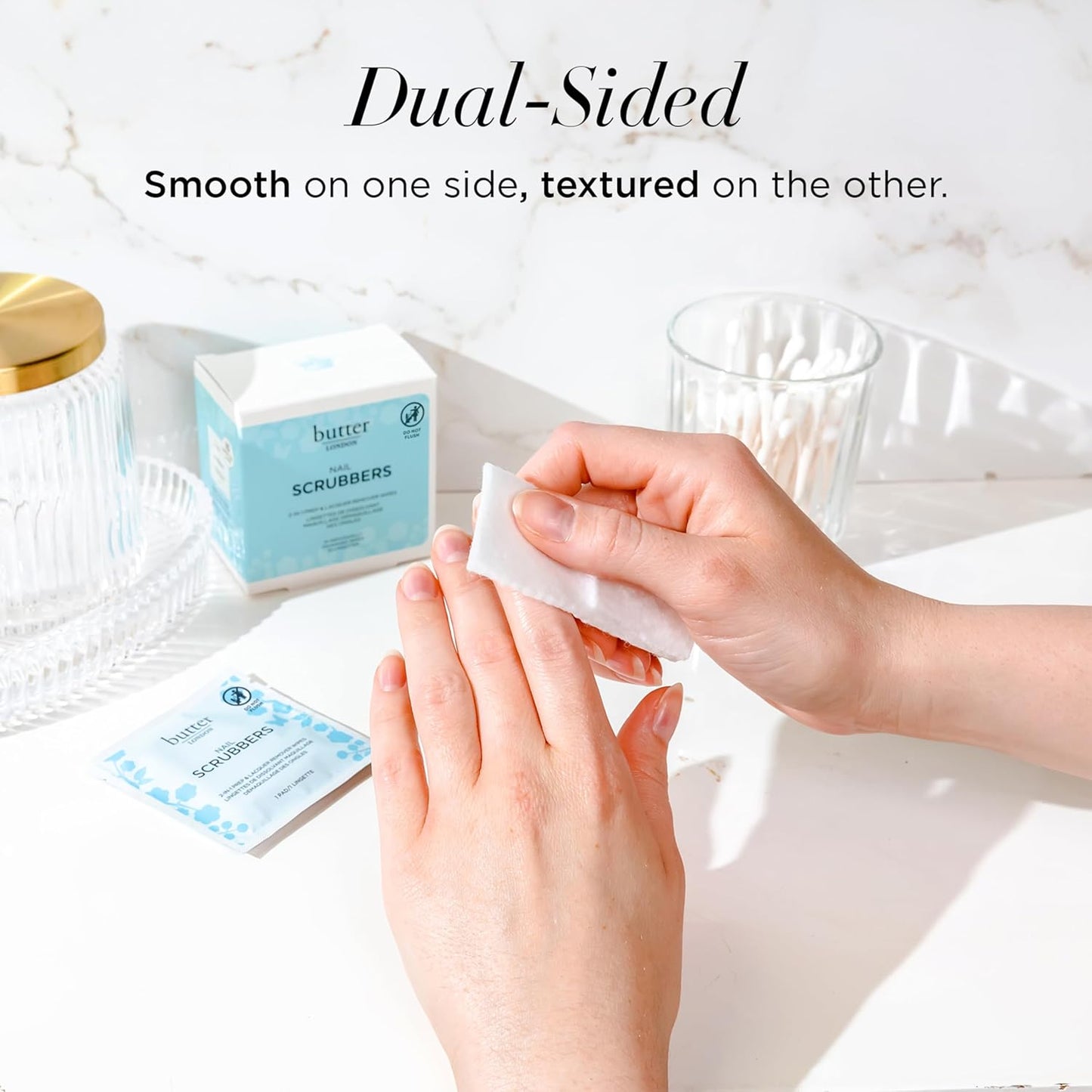 Butter LONDON Nail Polish Remover Pads, Nail Scrubbers - 2-in-1 Prep &