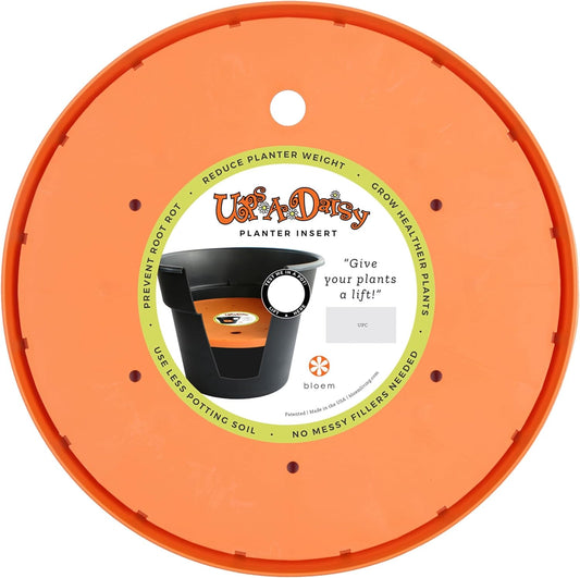 Bloem Ups-A-Daisy Round Planter Insert: 11" - Orange - Durable Resin D