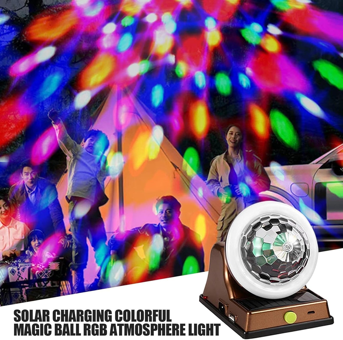 Solar Disco Light - Outdoor Color Changing Garden Lamp, RGB Terrace Sphere Decor with Automatic Dusk Activation, Sturdy Waterproof Housing, Ideal for Lawn Wedding Patio Parties