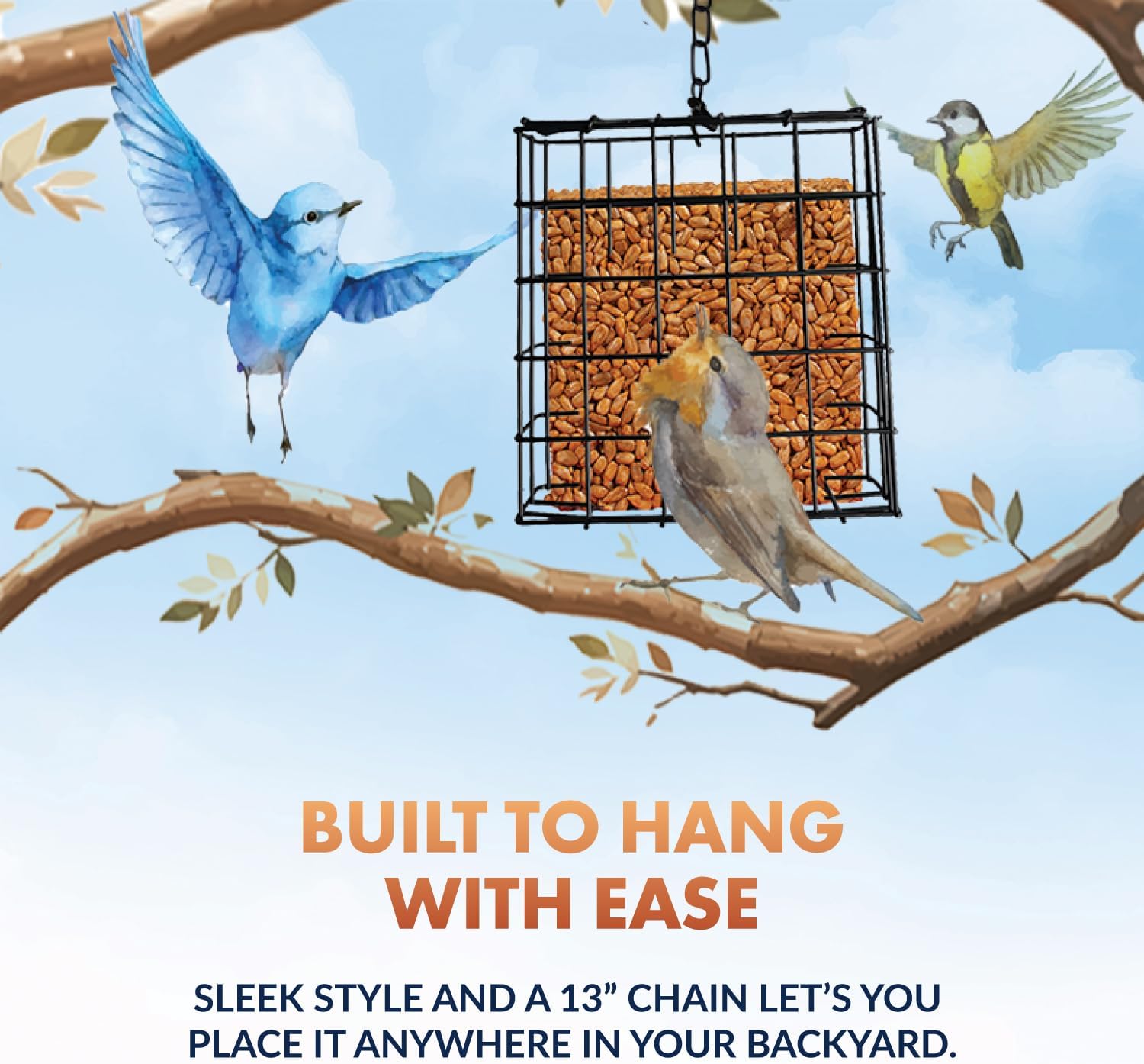 Newhouse Pet Single Cake Suet Basket Bird Feeder NHP-Suet-BLK, Small H