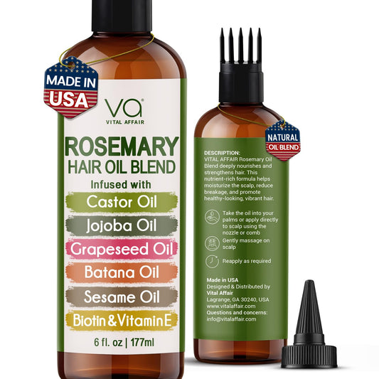 VITAL AFFAIR Blend Of Pure Rosemary Oil For Hair Growth With Castor, B