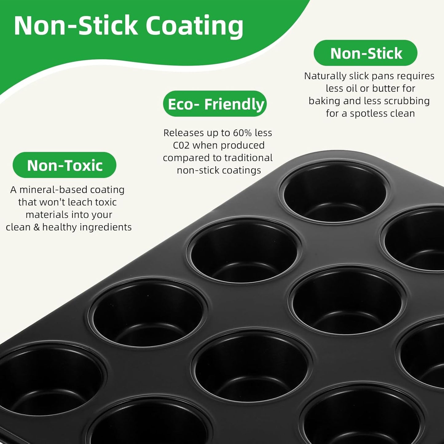 11-Piece Nonstick Baking Pans Set - Professional Grade Carbon Steel Ba