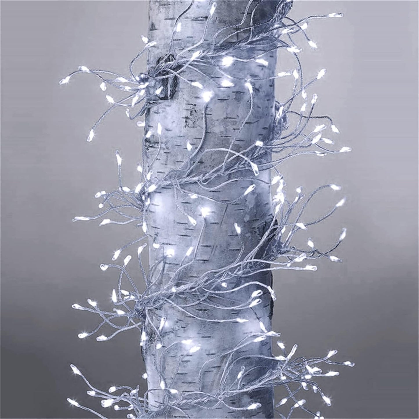 Solar Fairy Lights - 9.84Ft 100 LED Waterproof Solar Firecracker Lights with 8 Modes, Outdoor Christmas String Lights for Garden (White)