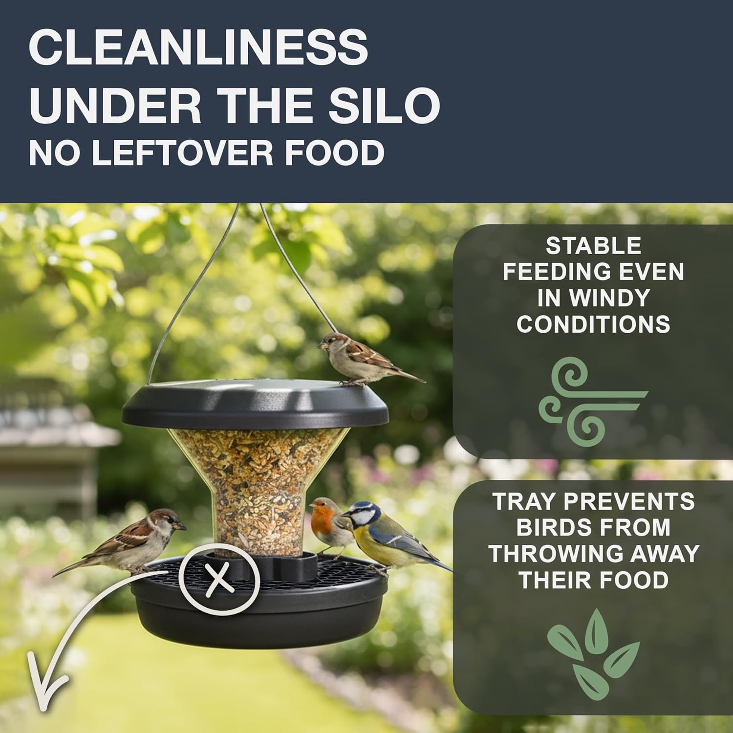 SWISSINNO Smart Birds “Chur” Squirrel-Resistant Bird Feeder – Hanging 