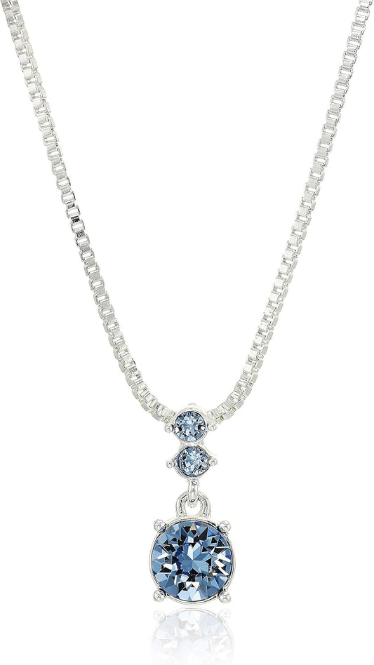 Nine West Women's Purple Necklace Earring Set Silver Tone
