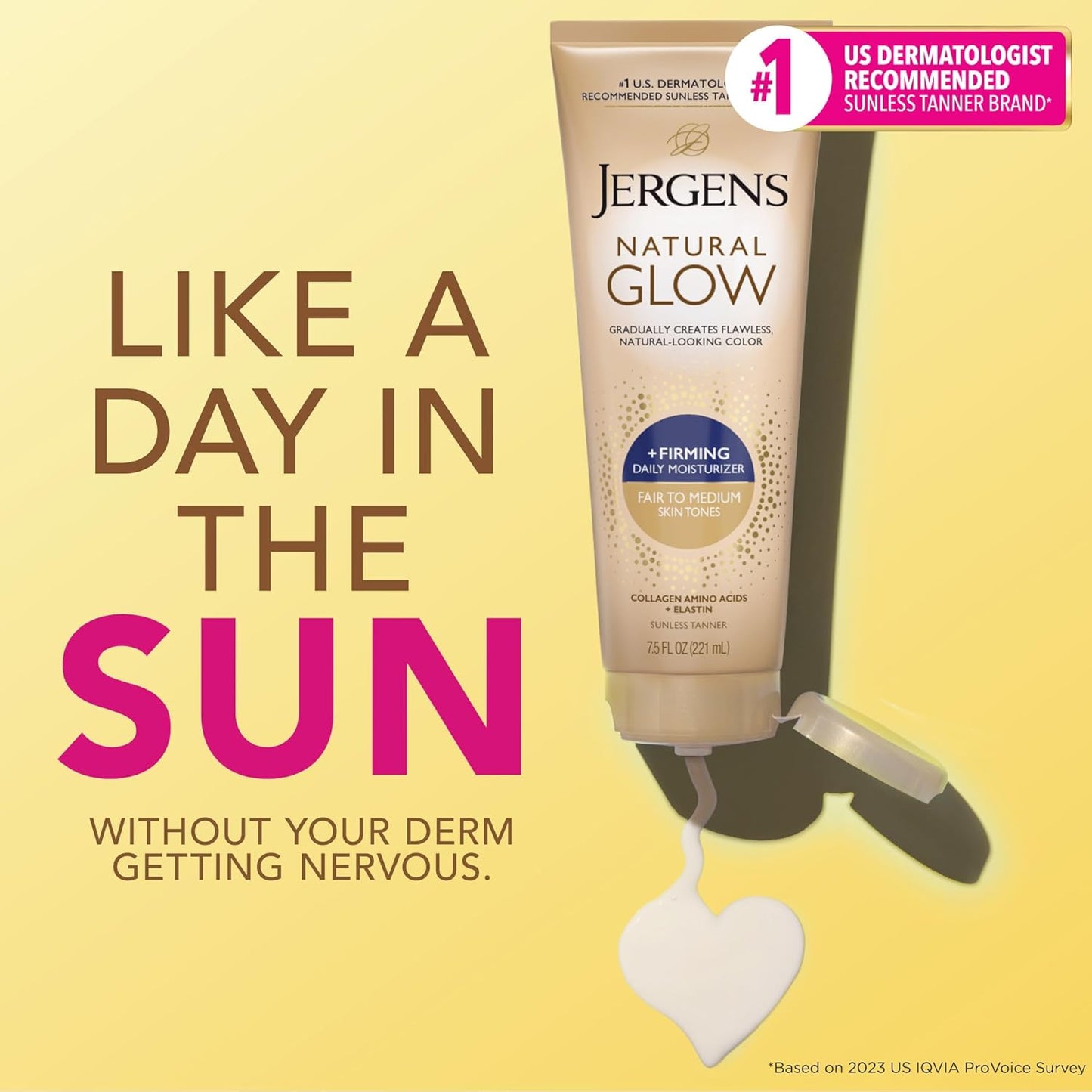 Jergens Natural Glow +Firming Self Tanner Body Lotion, Fair to Medium 
