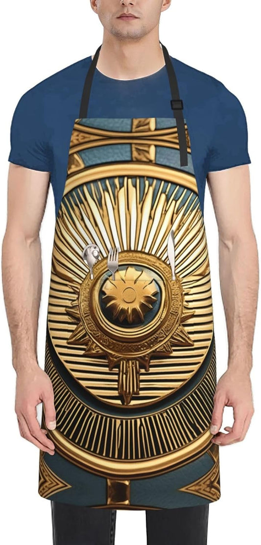 Sun Old Egyptian Timeless Grace print Waterproof chef's apron with pocket apron for kitchen cooking baking barbecue and gardening