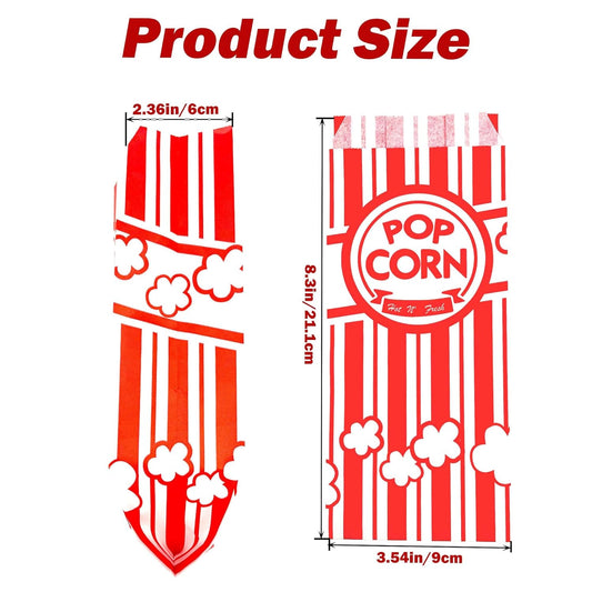110 Pcs Paper Popcorn Bags, 1 oz Popcorn Bags Individual Servings, Bulk Pop Corn Sleeves for Pop Corn Machine, Movie Night, Cinema, Carnival, Party, Concessions