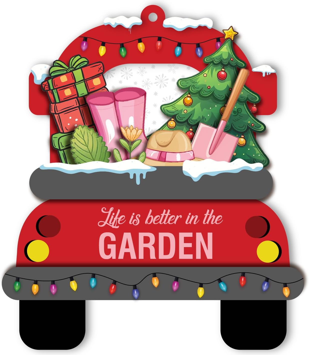 Gardening Christmas Ornament, Plant Garden Tools Christmas Ornament, Season's Gardenings, for Flower Gardeners, Plant Lovers Hanging Tree Decor