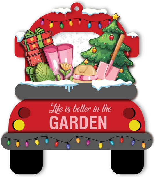 Gardening Christmas Ornament, Plant Garden Tools Christmas Ornament, Season's Gardenings, for Flower Gardeners, Plant Lovers Hanging Tree Decor