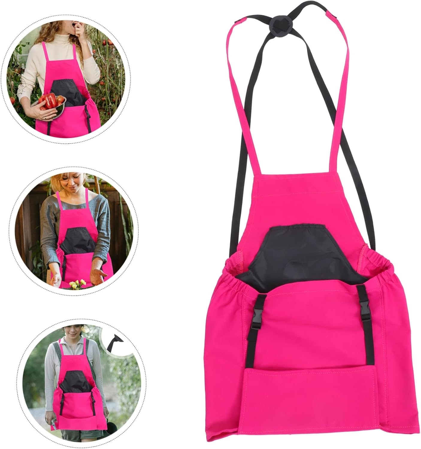 Milisten Gardening Apron Large Pockets Expandable Harvesting Gear Pock