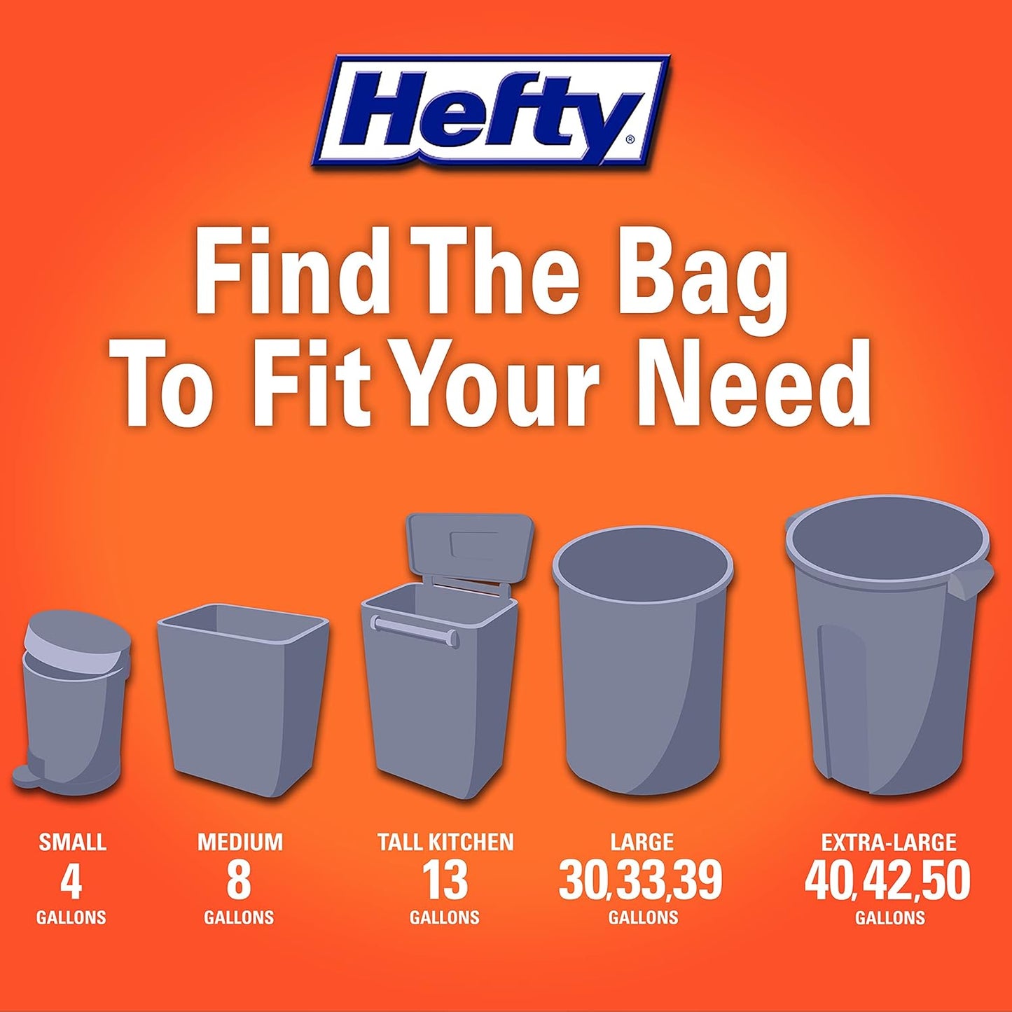 Hefty Ultra Strong Tall Kitchen Trash Bags, Citrus Twist Scent, 13 Gal