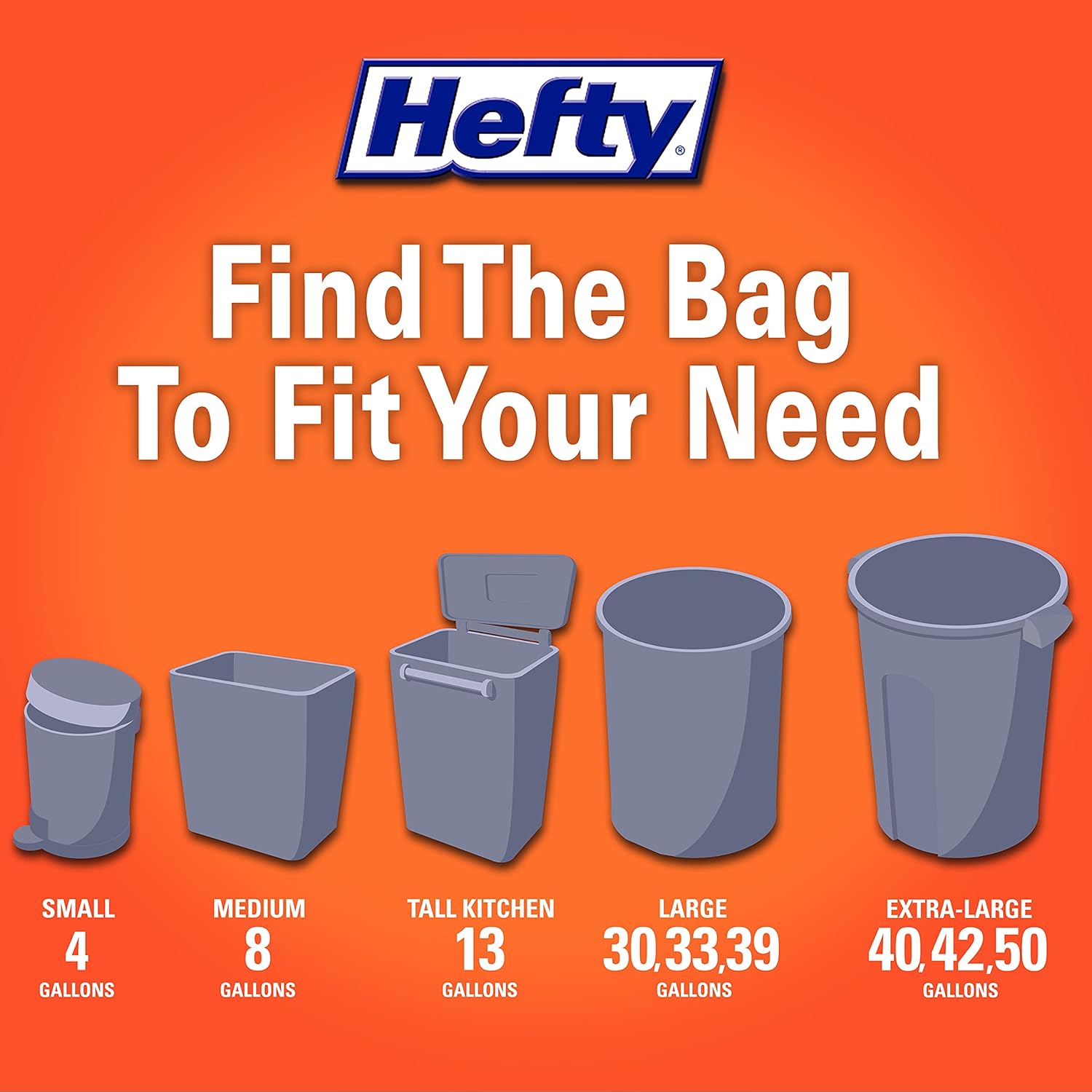 Hefty Ultra Strong Tall Kitchen Trash Bags, Citrus Twist Scent, 13 Gal