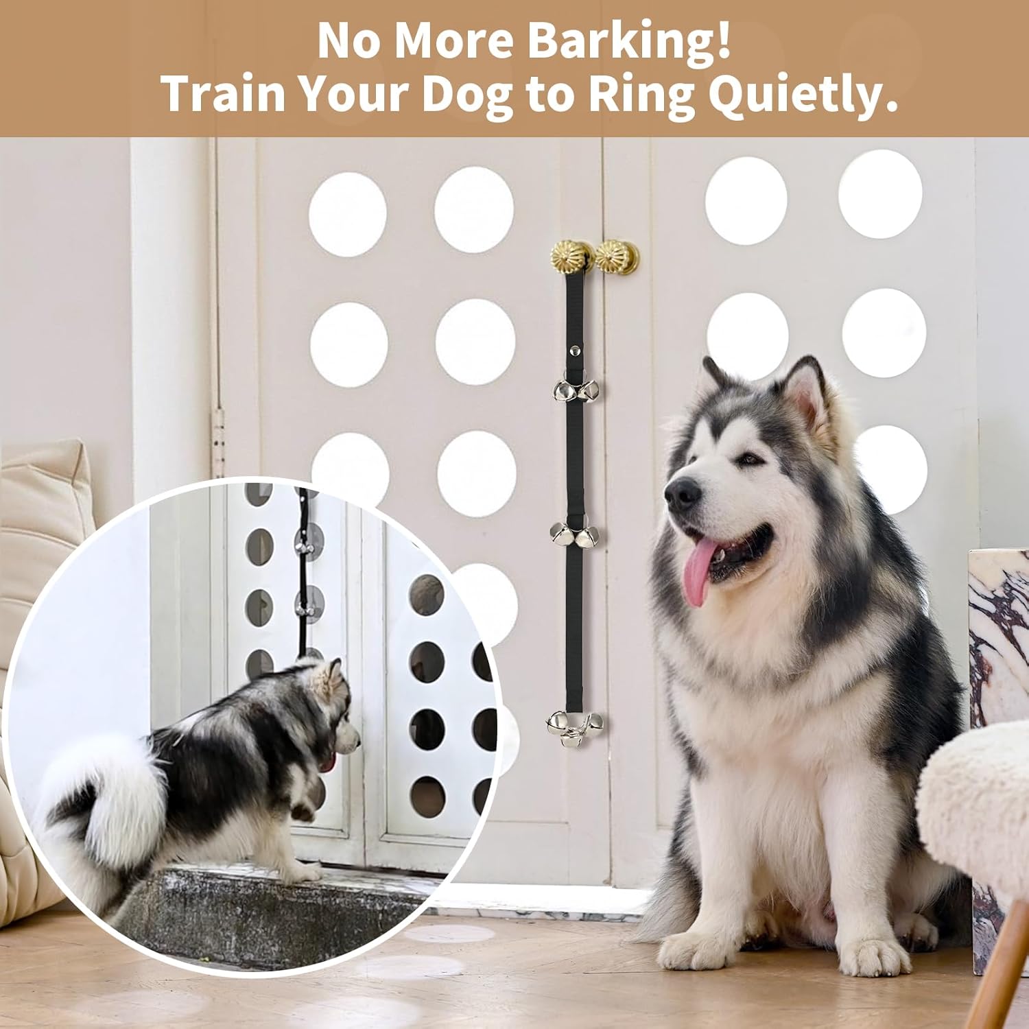 Upgraded Puppy Bells Dog Doorbells for Door Knob/Potty Training/Go Out