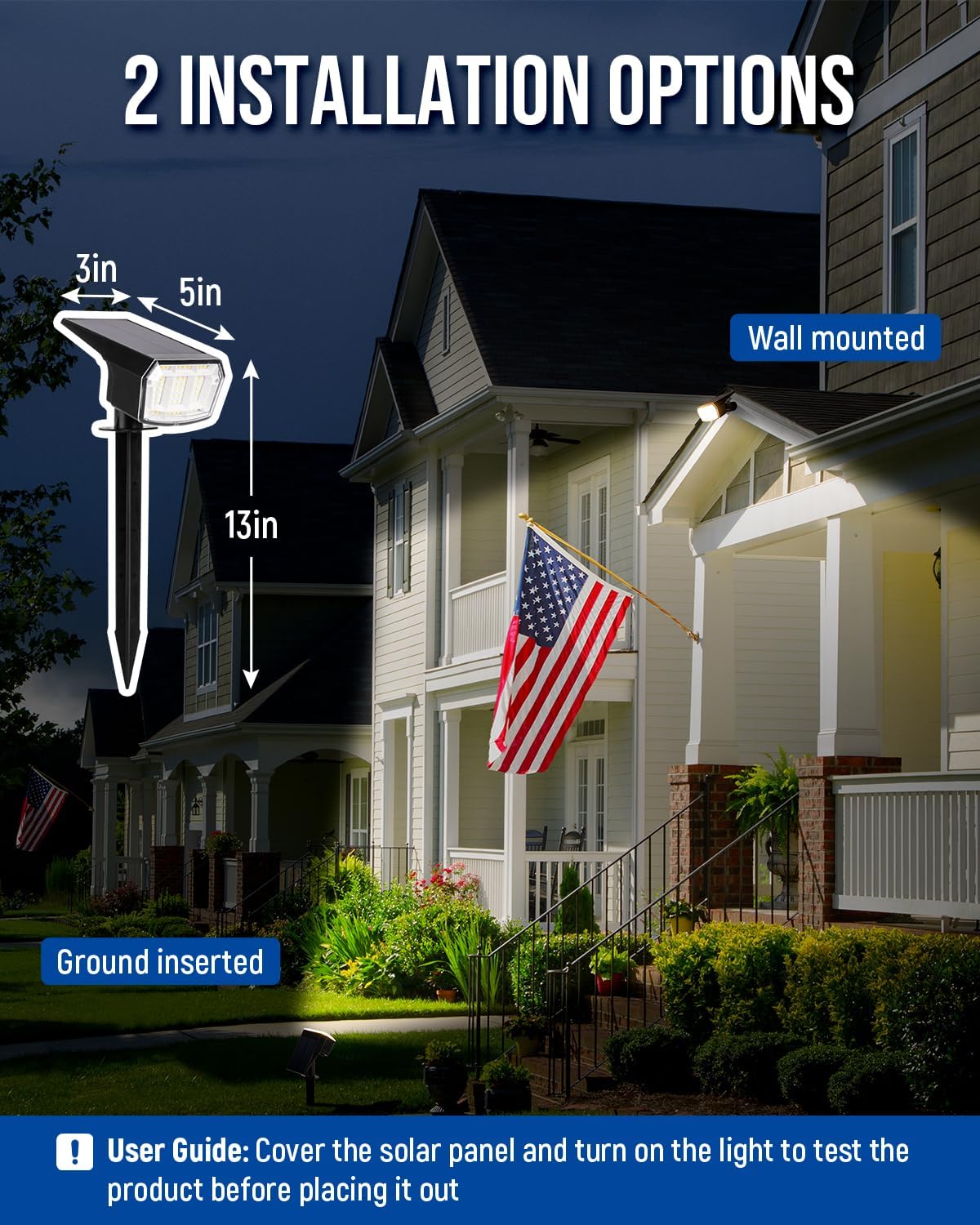 Solar spotlights Outdoor 63 LED 3 Lighting Modes, IP65 Waterproof Ligh