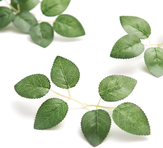 Ling's moment Artificial Plants Bulk Rose Leaves Decor,35Pcs Fake Greenery Filler Decorations, Realistic Texture Plants for Wedding Bouquets/Table Centerpieces, Garden/Pot, and Floral Arrangement