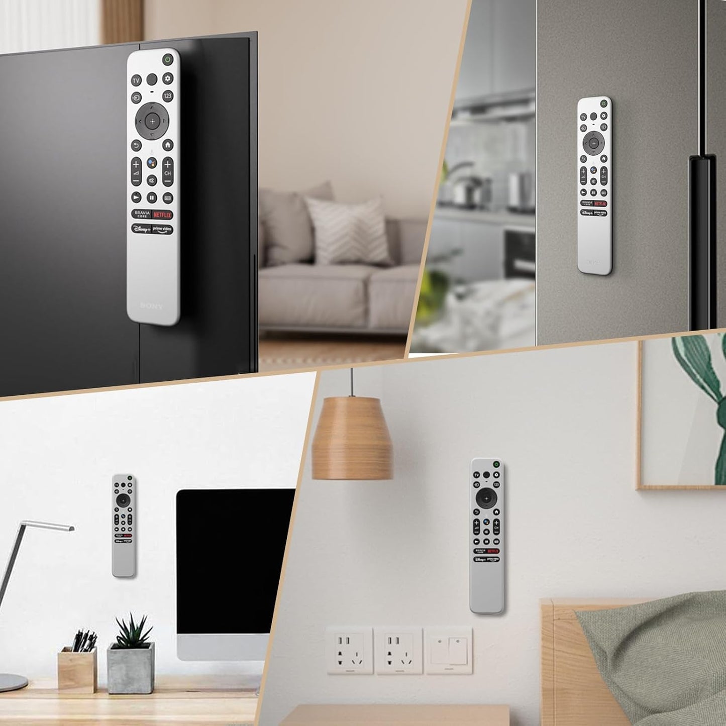JUMEIHUI Magnetic Remote Control Holder Wall Mount, [Upgraded with Adh