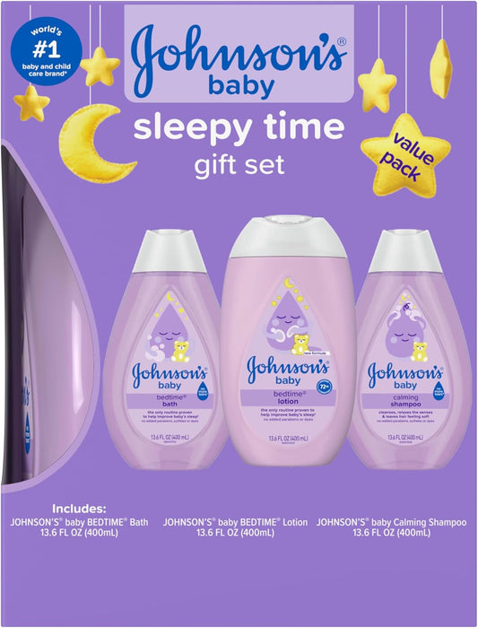 Johnson's Baby Sleepy Time Gift Set with Calming Bedtime Bath, Bedtime
