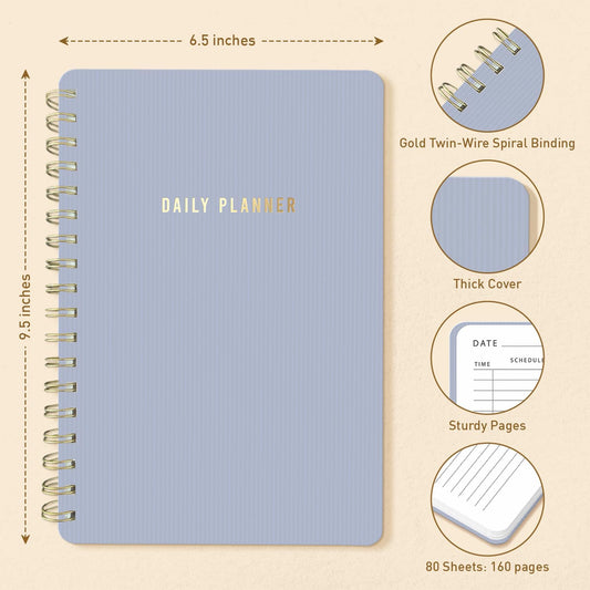 Sweetzer & Orange Daily Planner Notebook – Undated Two-Page Daily Layo