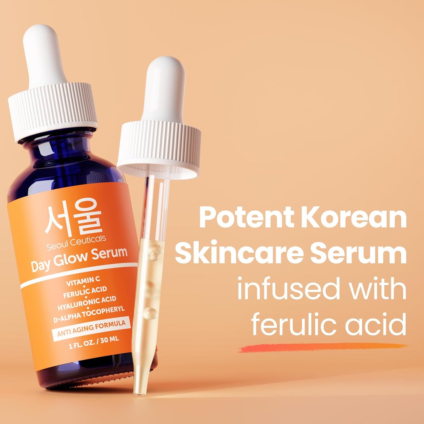 SeoulCeuticals Korean Skin Care 20% Vitamin C Hyaluronic Acid Serum + 