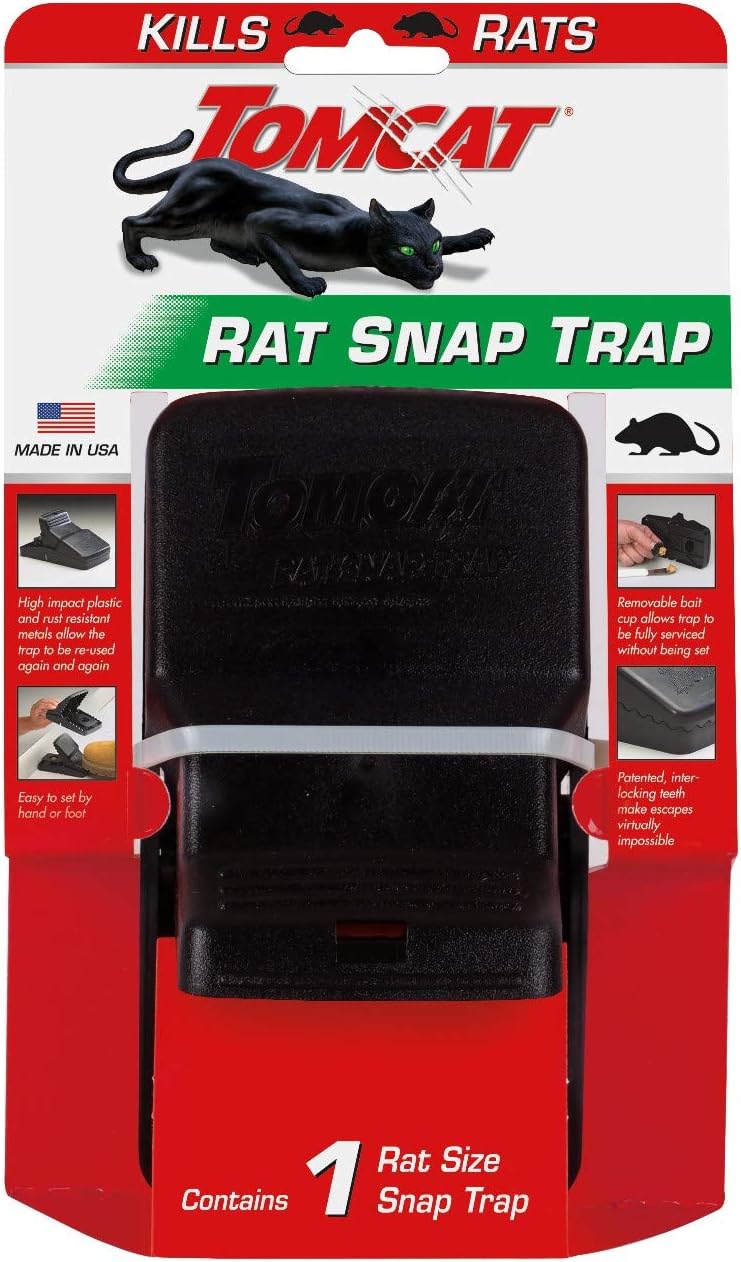 Tomcat Rat Snap Trap, 1 Rat Size Trap - Reusable - Effectively Kill Ra