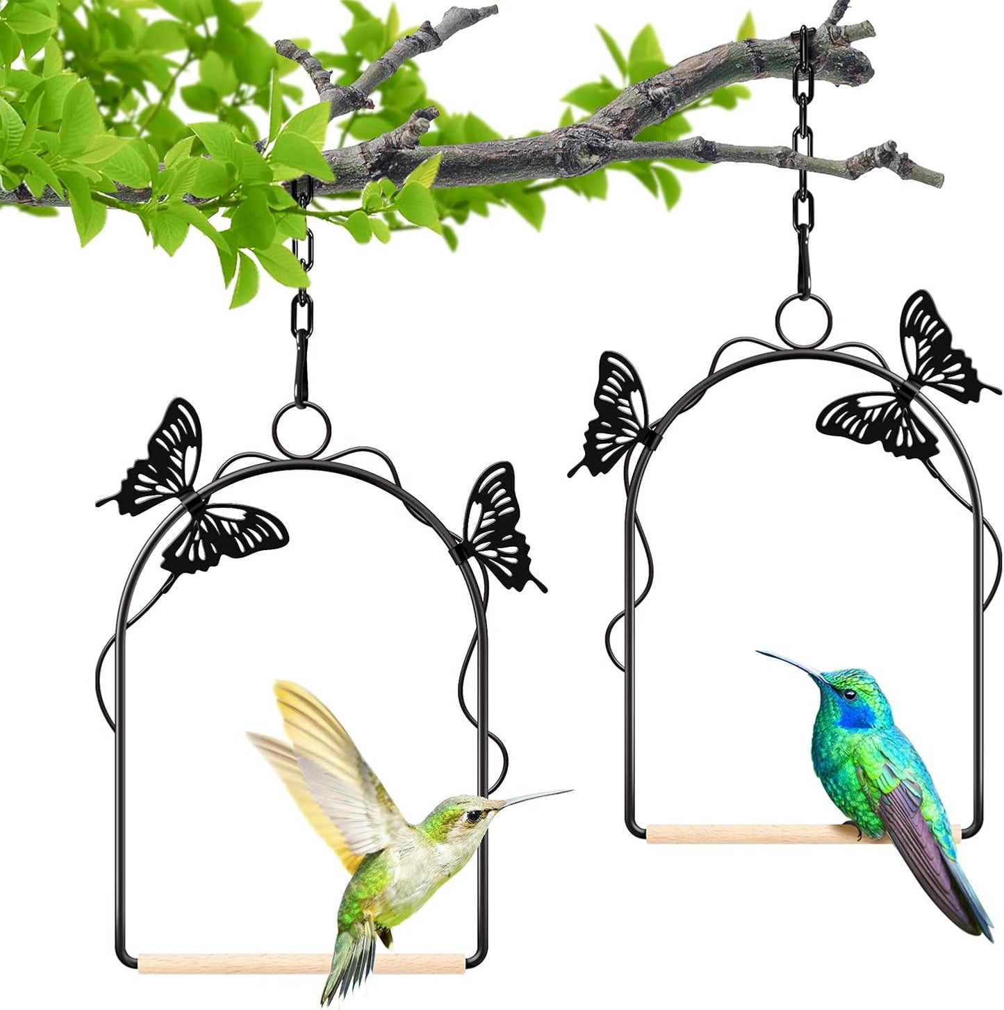 Hummingbird Swing 2 Pack Attractive Hummingbird Perch with Rust Resist