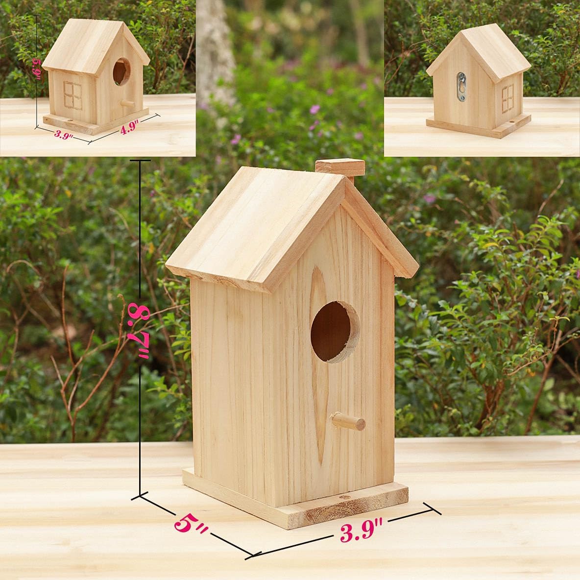 Wooden Bird House Kit,Outdoor Hanging DIY Birdhouse Kit for Kids Woodcraft,Bird Houses for Outside.