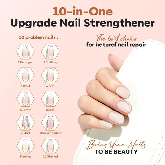 modelones Nail Strengthener, Milky White Nail Polish Nail Repair for D