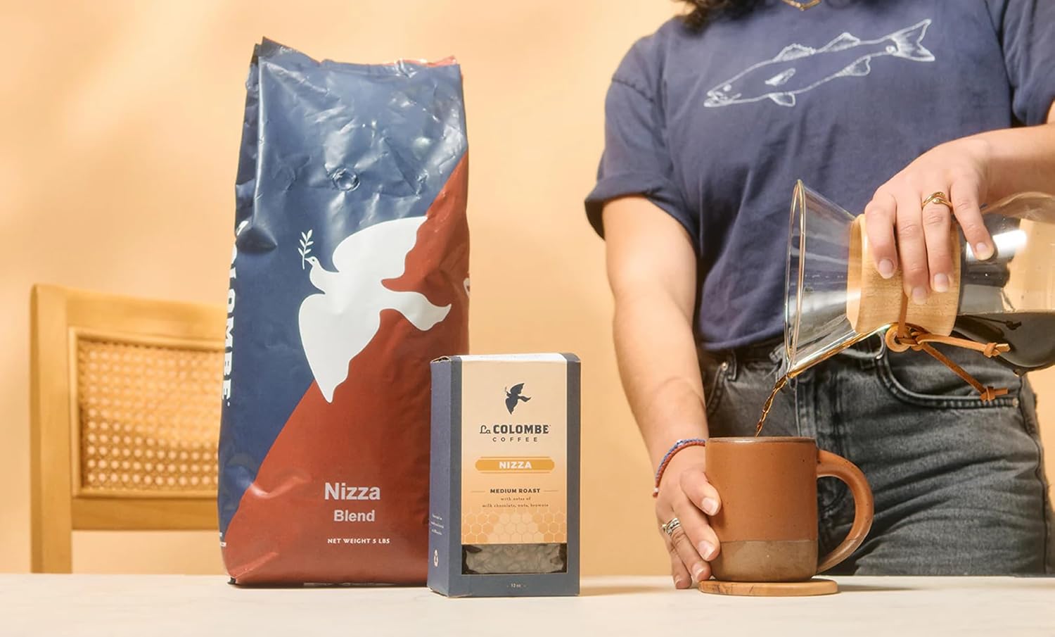 La Colombe Nizza Medium Roast Whole Bean Coffee - Notes of Milk Chocol