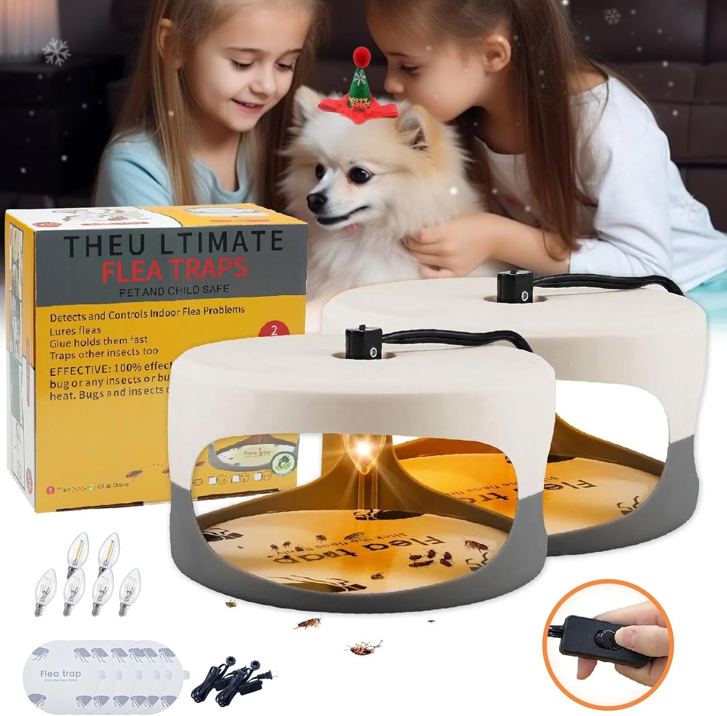 Flea Traps for Inside Your Home 2 Packs, Flea Trap Indoor Pest Control