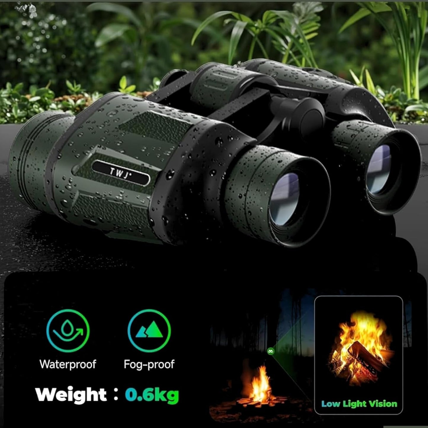 12x40 HD Classic Binoculars for Adults & Kids, Clear Large View & Low-