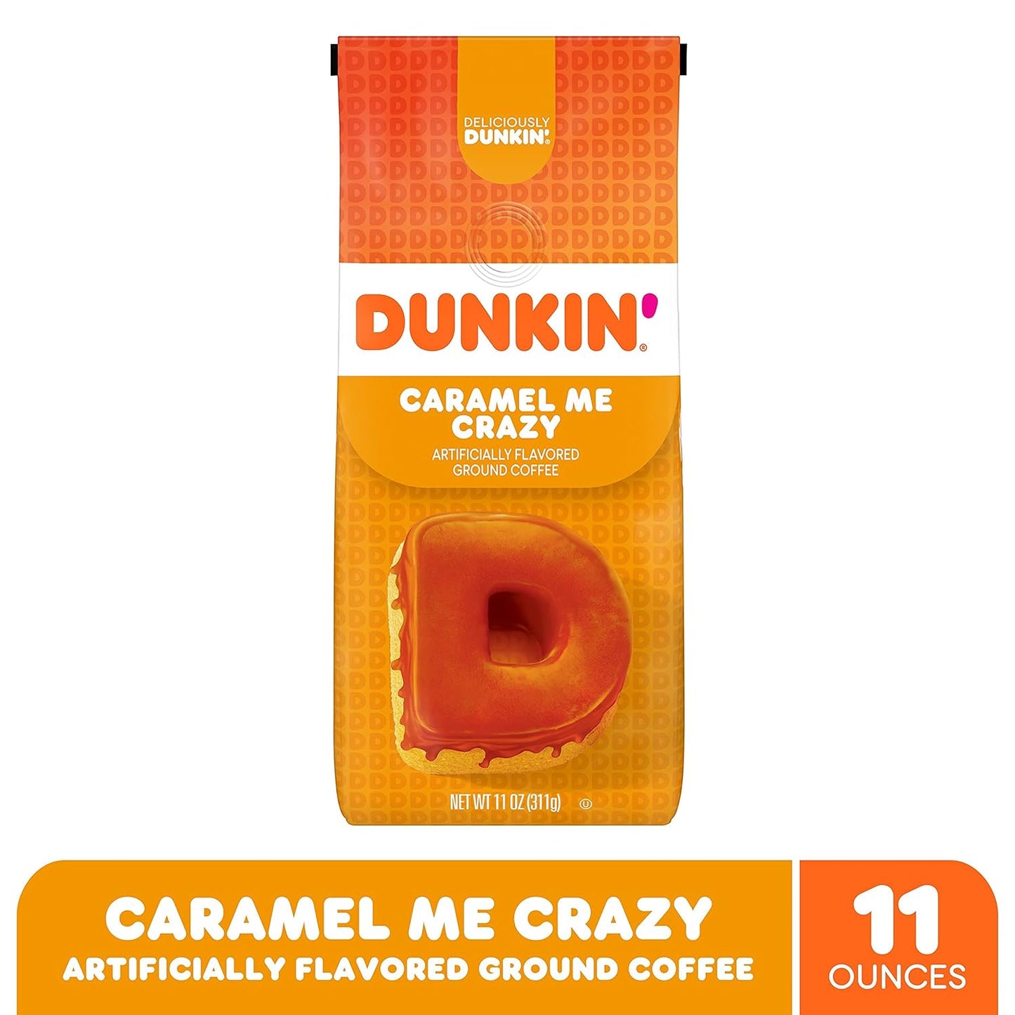 Dunkin' Caramel Me Crazy Flavored Ground Coffee, 11 Ounces