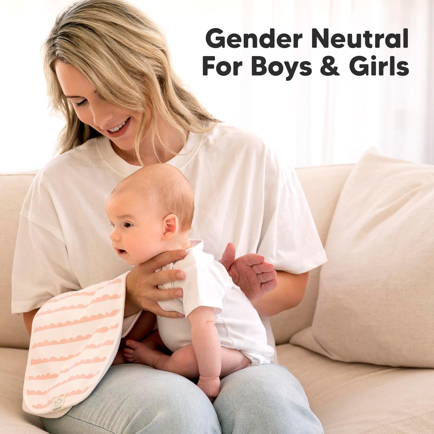 Organic Burp Cloths Baby Boy & Girl - 5-Pack Super Absorbent Cotton Bu