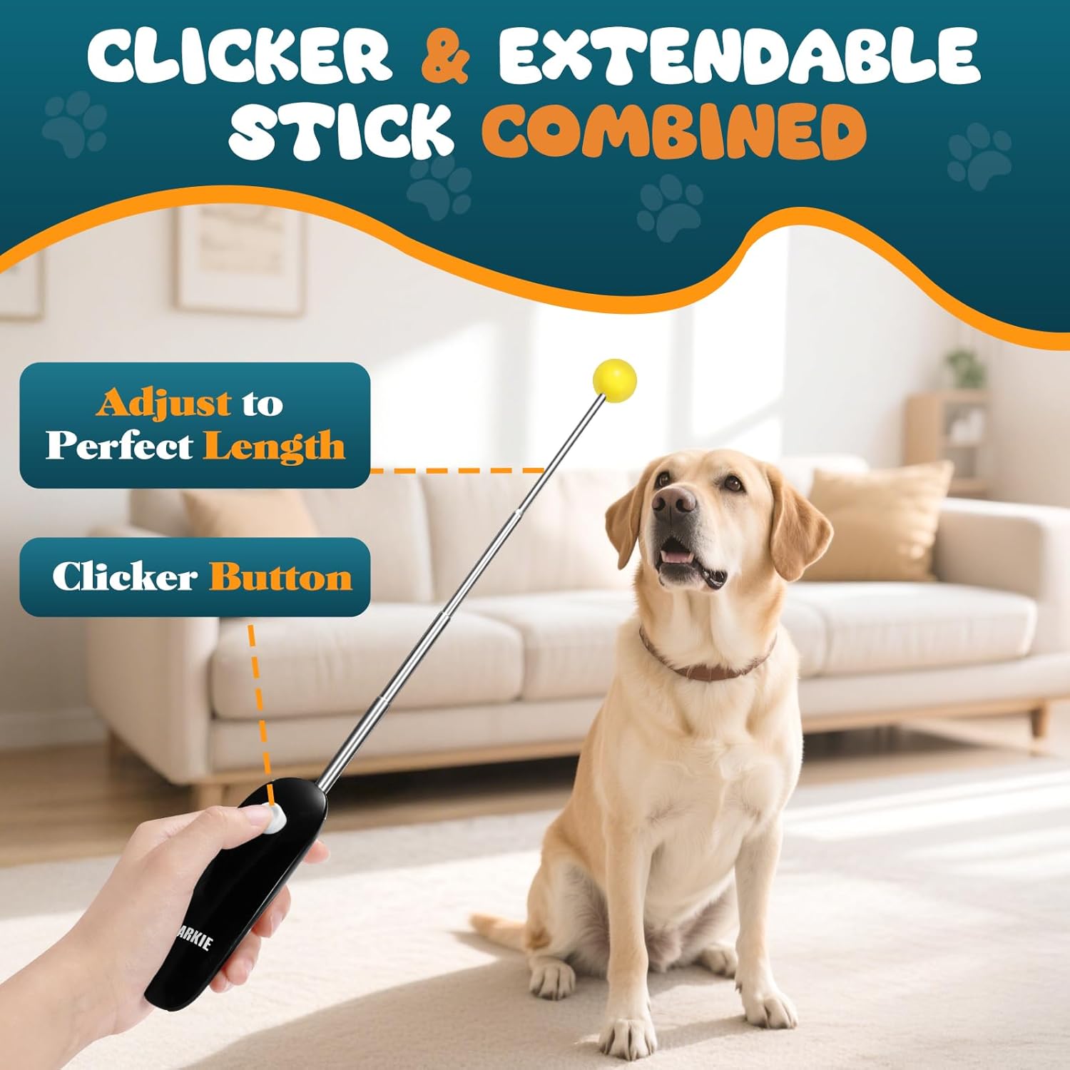 Dog Training Clicker with Target Stick – Portable & Retractable Traine