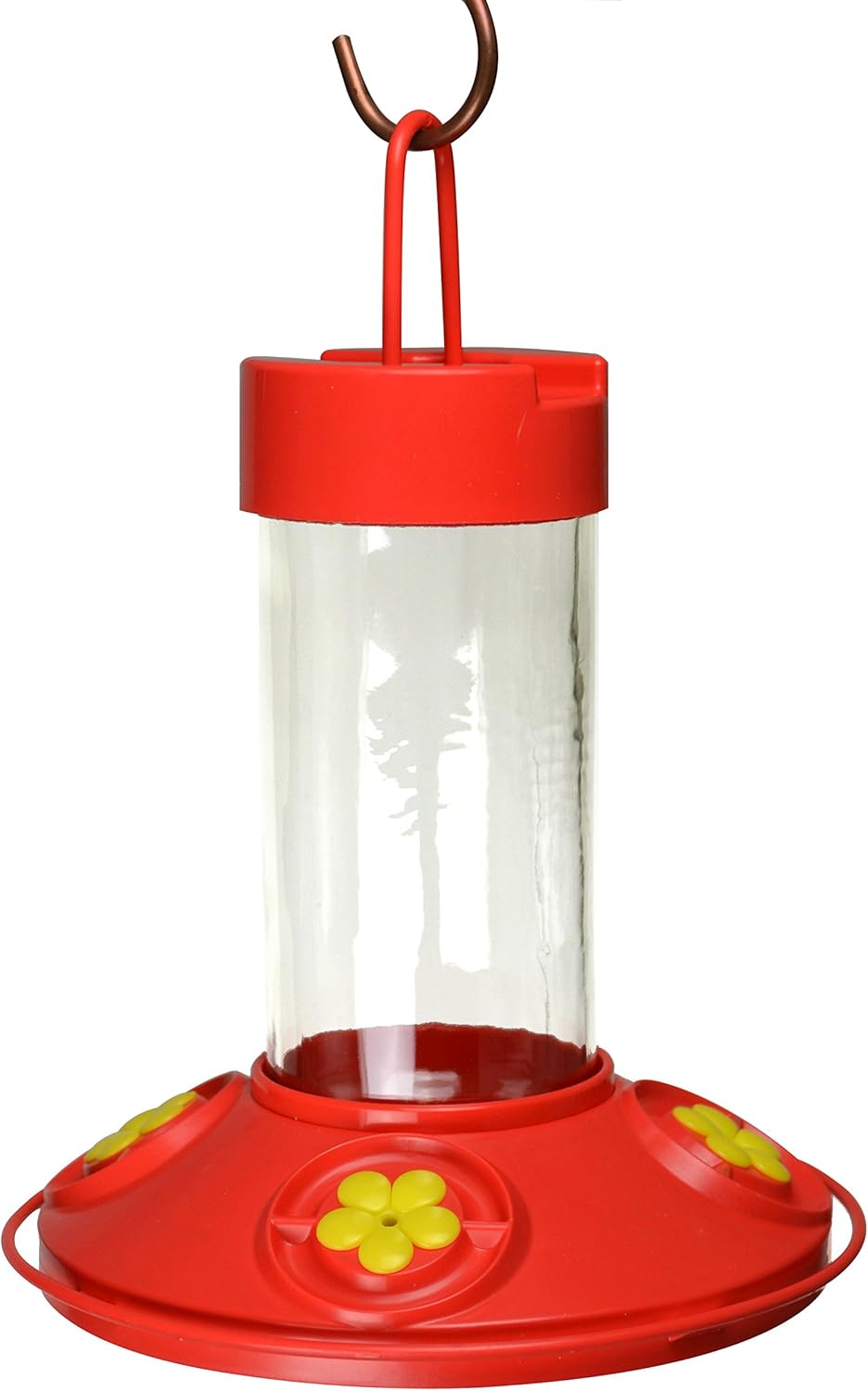 Songbird Essentials Dr JB's 16 oz Clean Feeder All Red Feeder w/ Yellow Flowers
