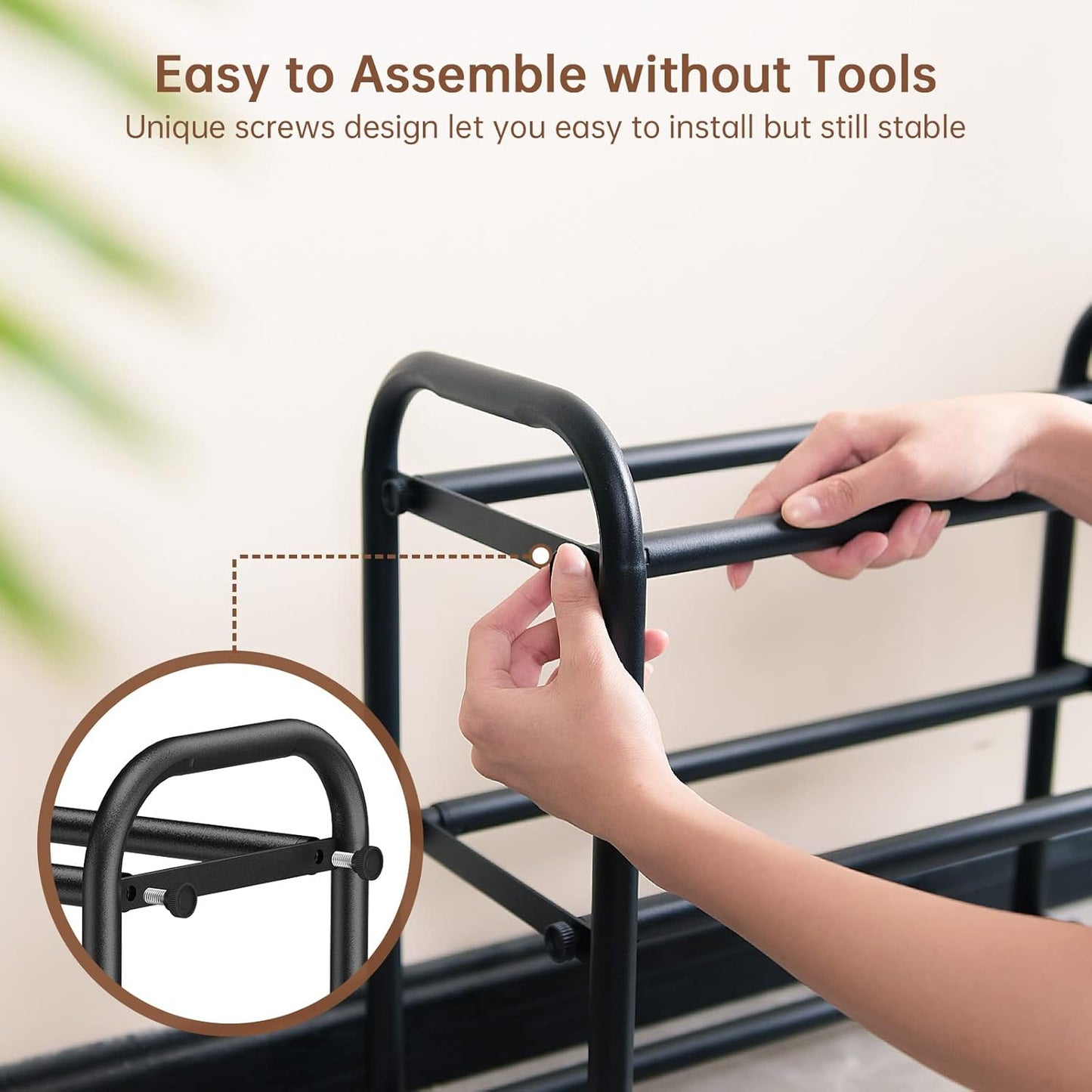 Gonfoam 3-Tier Expandable Shoe Rack,Adjustable Shoe Shelf Storage Orga