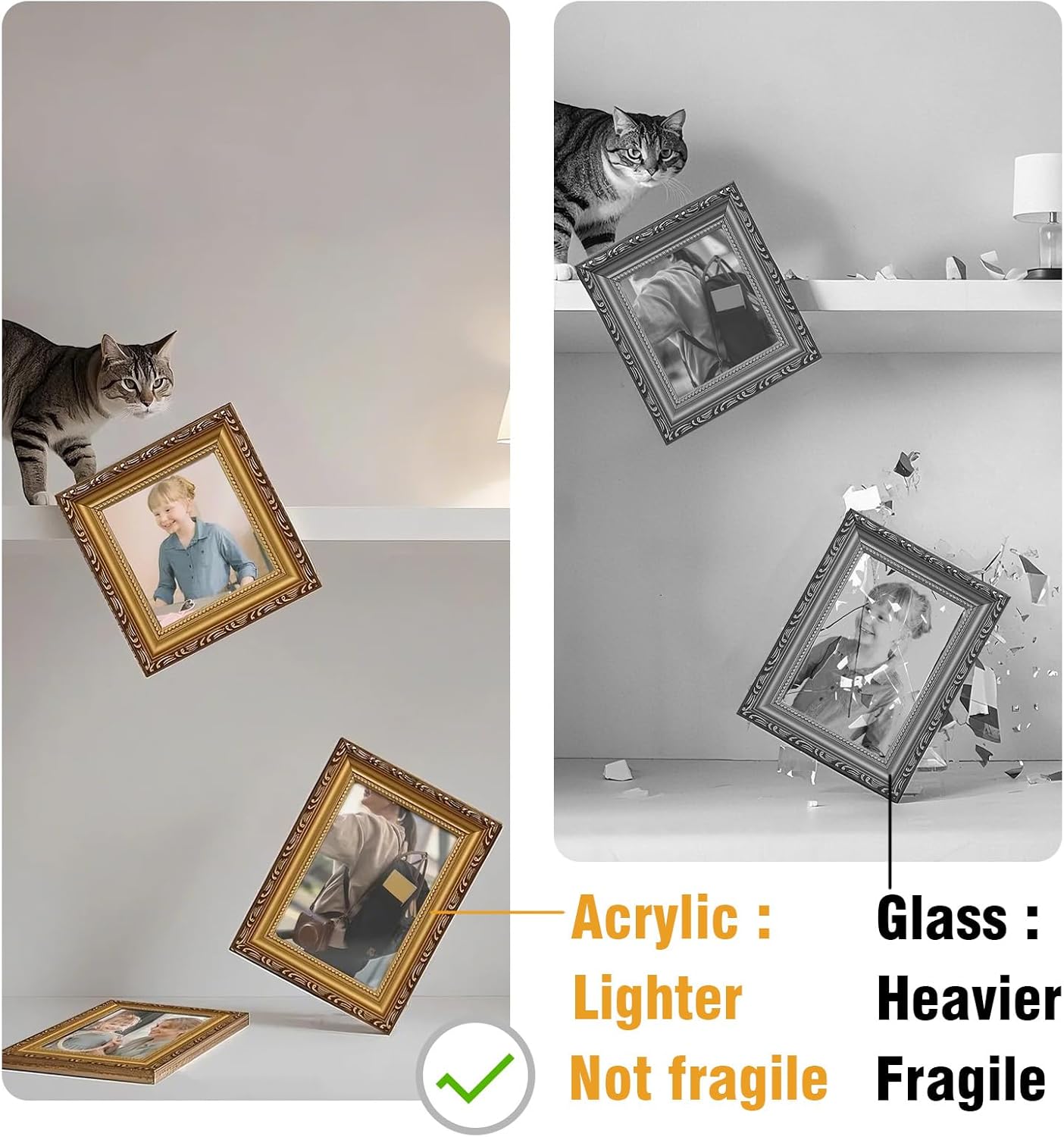 8×10 Picture Frame Gold - Picture Frames for Wall Hanging And Tabletop Display, Ornate Photo Frame for Poster,Vintage Frames,with Durable Plexiglass