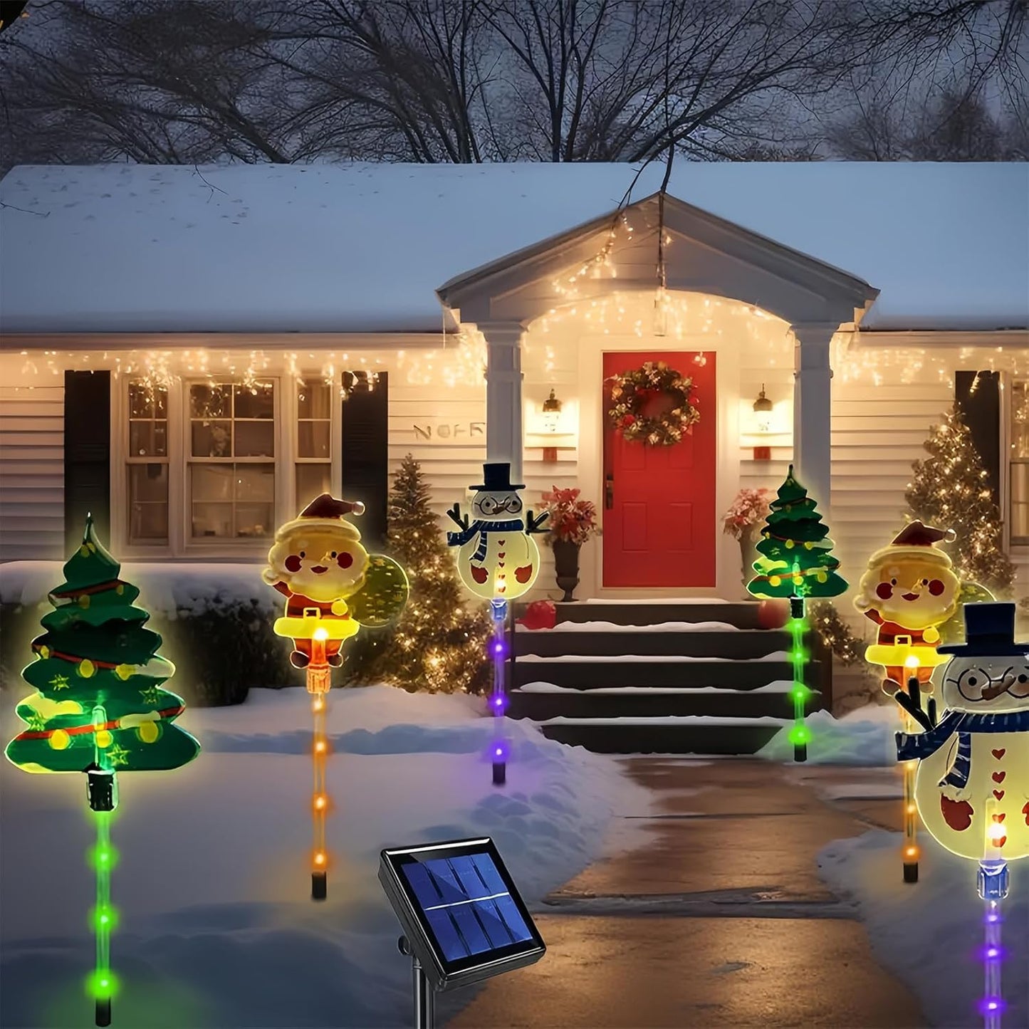 6 Pcs Solar Christmas Light, Auto On/Off Outdoor Holiday Decor for Yard & Garden,Easy Installation