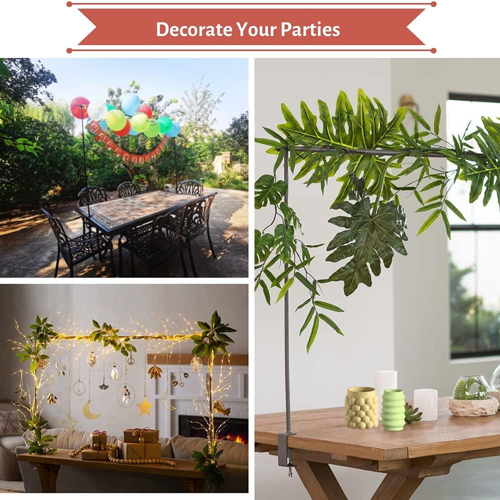 Over The Table Rod Stand with Clamps 49-102" Adjustable Metal Balloon Arch Stand Flower Table Arch Suitable for Birthday,Party,Wedding,Halloween,Xmas Decoration,Black